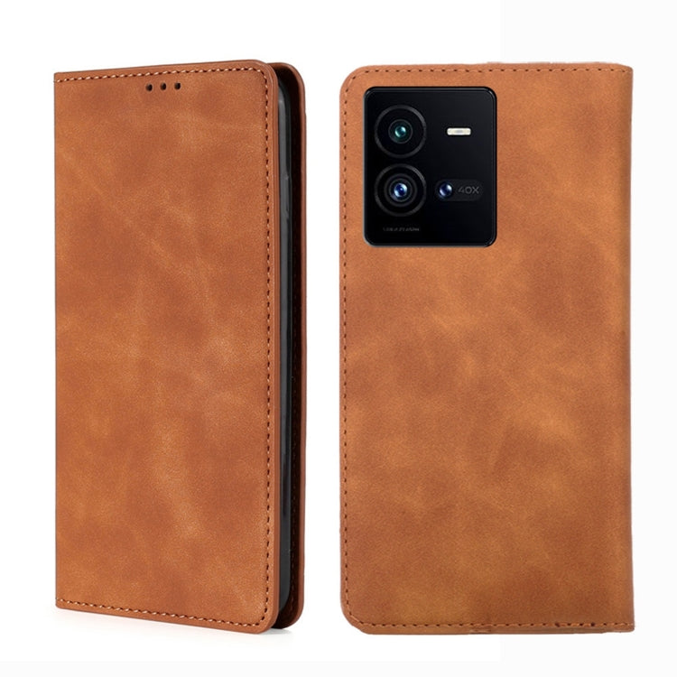 Custodia per telefono in pelle con vibrazione orizzontale magnetica Skin Feel, For vivo iQOO 10, For vivo iQOO 10 Pro 5G, For OnePlus 10T, For Realme C30 4G/Narzo 50i Prime