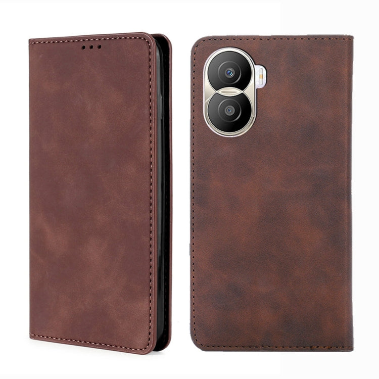 Custodia per telefono in pelle con vibrazione orizzontale magnetica Skin Feel, For Honor X40i