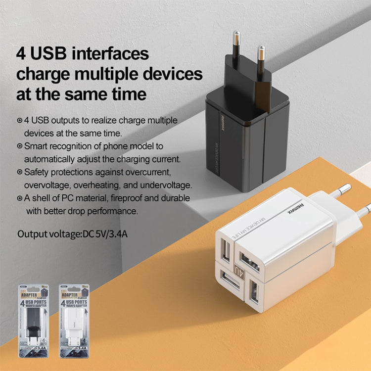 Caricabatterie rapido REMAX RP-U43 3.4A 4 porte USB