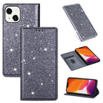 Custodia in pelle flip orizzontale magnetica ultrasottile con glitter con supporto e slot per schede, For iPhone 14, For iPhone 14 Max, For iPhone 14 Pro, For iPhone 14 Pro Max
