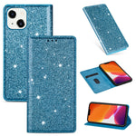 Custodia in pelle flip orizzontale magnetica ultrasottile con glitter con supporto e slot per schede, For iPhone 14, For iPhone 14 Max, For iPhone 14 Pro, For iPhone 14 Pro Max