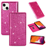 Custodia in pelle flip orizzontale magnetica ultrasottile con glitter con supporto e slot per schede, For iPhone 14, For iPhone 14 Max, For iPhone 14 Pro, For iPhone 14 Pro Max