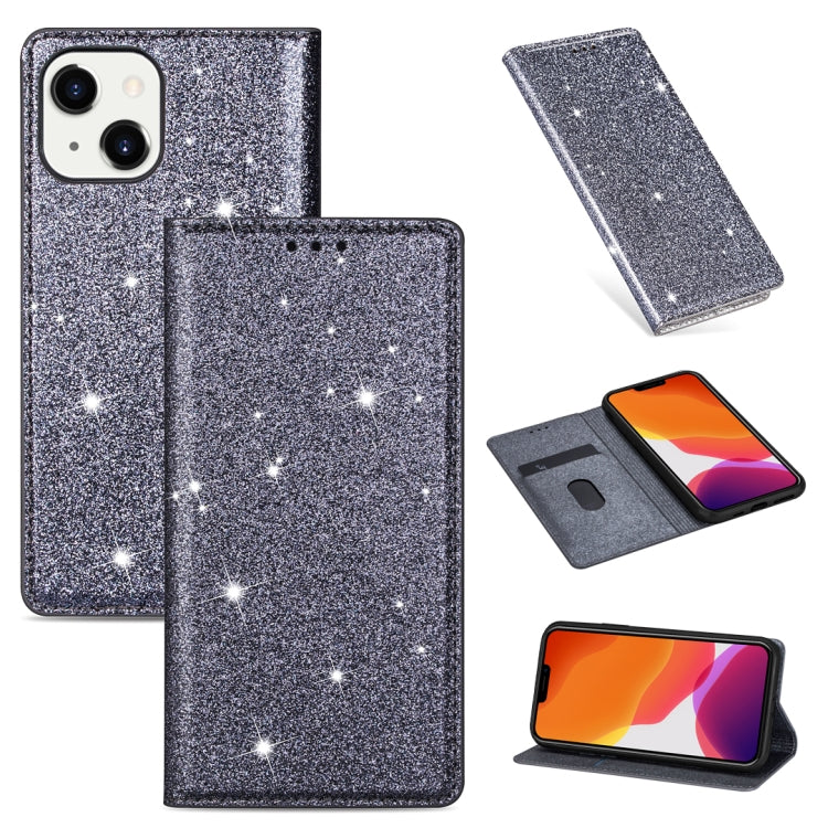 Custodia in pelle flip orizzontale magnetica ultrasottile con glitter con supporto e slot per schede, For iPhone 14, For iPhone 14 Max, For iPhone 14 Pro, For iPhone 14 Pro Max