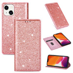 Custodia in pelle flip orizzontale magnetica ultrasottile con glitter con supporto e slot per schede, For iPhone 14, For iPhone 14 Max, For iPhone 14 Pro, For iPhone 14 Pro Max