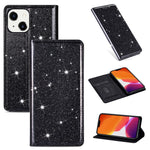 Custodia in pelle flip orizzontale magnetica ultrasottile con glitter con supporto e slot per schede, For iPhone 14, For iPhone 14 Max, For iPhone 14 Pro, For iPhone 14 Pro Max