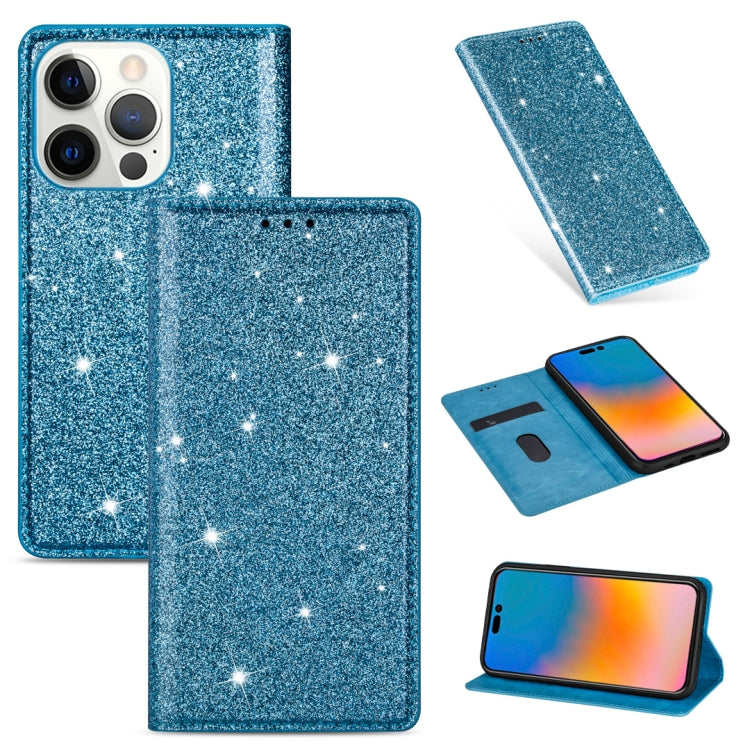 Custodia in pelle flip orizzontale magnetica ultrasottile con glitter con supporto e slot per schede, For iPhone 14, For iPhone 14 Max, For iPhone 14 Pro, For iPhone 14 Pro Max