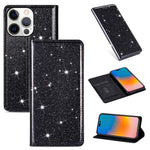 Custodia in pelle flip orizzontale magnetica ultrasottile con glitter con supporto e slot per schede, For iPhone 14, For iPhone 14 Max, For iPhone 14 Pro, For iPhone 14 Pro Max