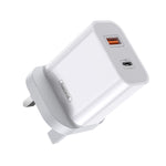 Caricabatterie rapido REMAX RP-U68 serie Speedy da 20 W con interfaccia USB+USB-C/Type-C, CN Plug, EU Plug, UK Plug, US Plug