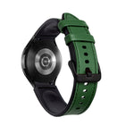Cinturino per orologio con fibbia nera in silicone + pelle, For Samsung Galaxy Watch5 Pro 45mm/5 44mm/5 40mm