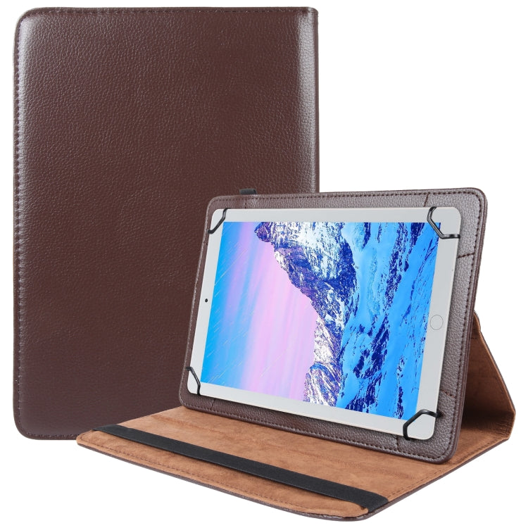 Custodia per tablet in pelle flip con struttura litchi con rotazione a 360 gradi, For 10 inch Tablet