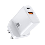 REMAX RP-U82 Caricabatterie rapido a doppia interfaccia USB+USB-C/Type-C da 30 W, CN Plug, EU Plug, UK Plug, US Plug