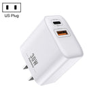 REMAX RP-U82 Caricabatterie rapido a doppia interfaccia USB+USB-C/Type-C da 30 W, CN Plug, EU Plug, UK Plug, US Plug