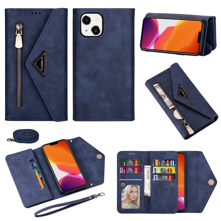 Custodia in pelle Flip orizzontale con cerniera Skin Feel, For iPhone 14, For iPhone 14 Max, For iPhone 14 Pro, For iPhone 14 Pro Max