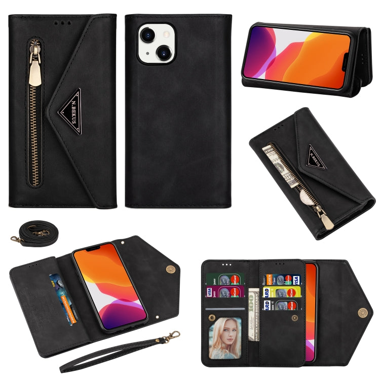 Custodia in pelle Flip orizzontale con cerniera Skin Feel, For iPhone 14, For iPhone 14 Max, For iPhone 14 Pro, For iPhone 14 Pro Max