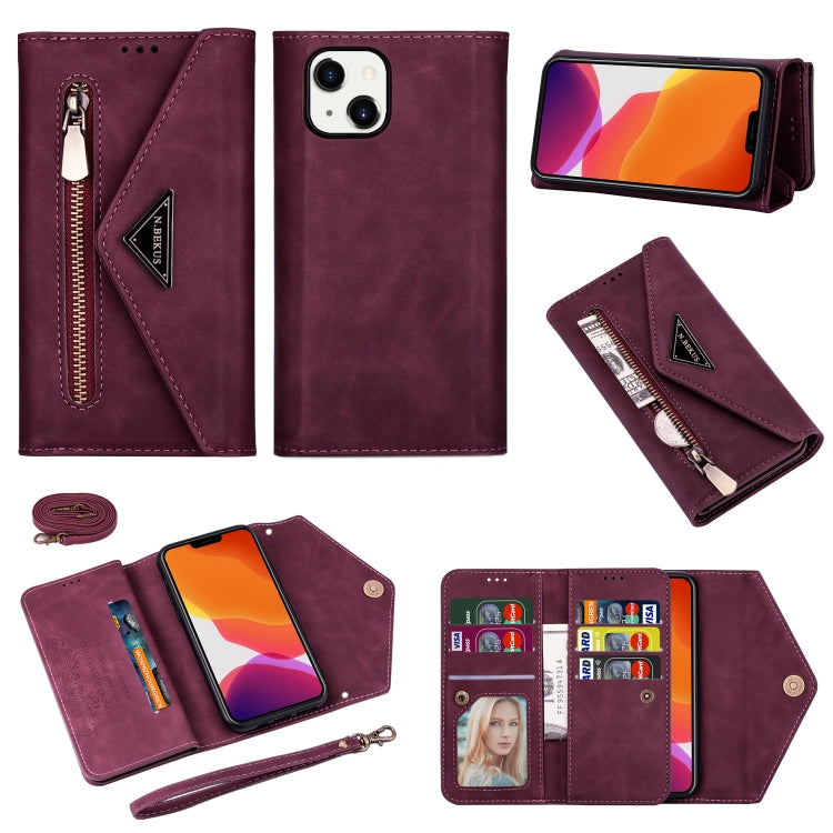 Custodia in pelle Flip orizzontale con cerniera Skin Feel, For iPhone 14, For iPhone 14 Max, For iPhone 14 Pro, For iPhone 14 Pro Max