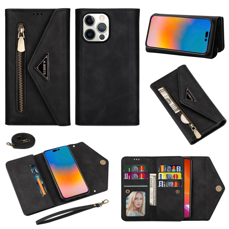 Custodia in pelle Flip orizzontale con cerniera Skin Feel, For iPhone 14, For iPhone 14 Max, For iPhone 14 Pro, For iPhone 14 Pro Max