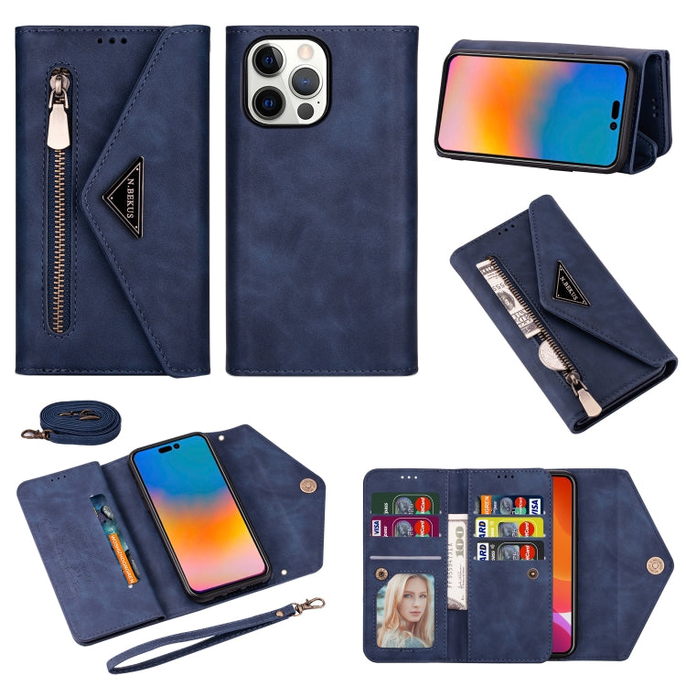 Custodia in pelle Flip orizzontale con cerniera Skin Feel, For iPhone 14, For iPhone 14 Max, For iPhone 14 Pro, For iPhone 14 Pro Max