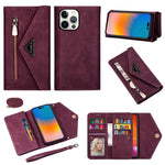 Custodia in pelle Flip orizzontale con cerniera Skin Feel, For iPhone 14, For iPhone 14 Max, For iPhone 14 Pro, For iPhone 14 Pro Max