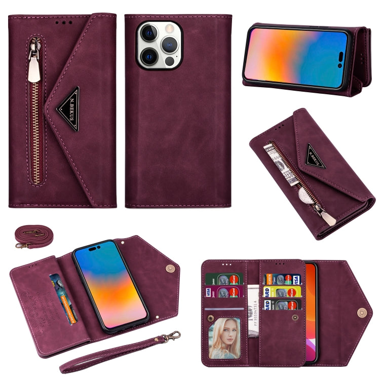 Custodia in pelle Flip orizzontale con cerniera Skin Feel, For iPhone 14, For iPhone 14 Max, For iPhone 14 Pro, For iPhone 14 Pro Max