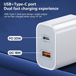 REMAX RP-U68 Set caricabatterie rapido a doppia interfaccia USB + USB-C/Type-C da 20 W, CN Plug, EU Plug, UK Plug, US Plug