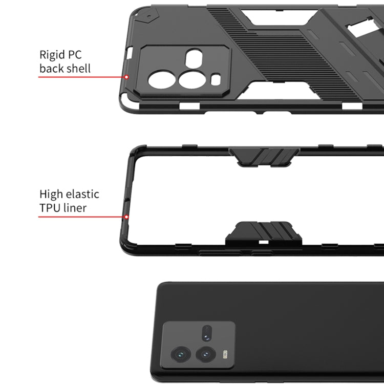 Custodia antiurto per PC + TPU con supporto invisibile, For vivo iQOO 10, For vivo iQOO 10 Pro 5G