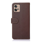 KHAZNEH Custodia per telefono RFID in pelle con texture Litchi, For Motorola Moto G32