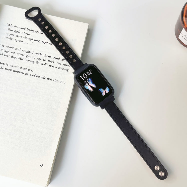 Cinturino in pelle con doppio rivetto, For Xiaomi Mi Band 7 Pro