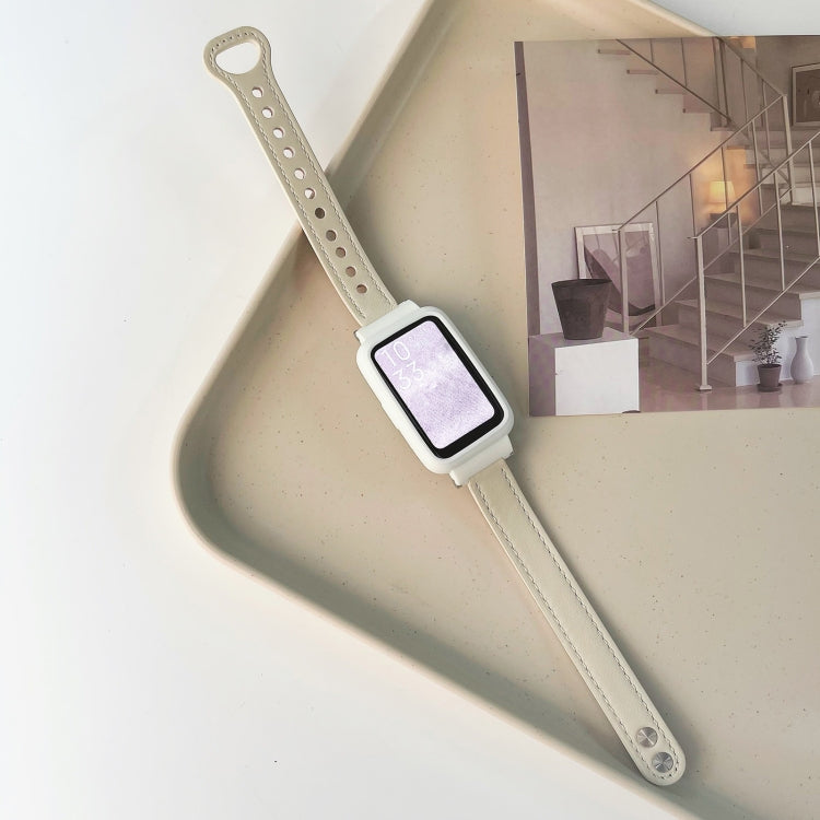 Cinturino in pelle con doppio rivetto, For Xiaomi Mi Band 7 Pro