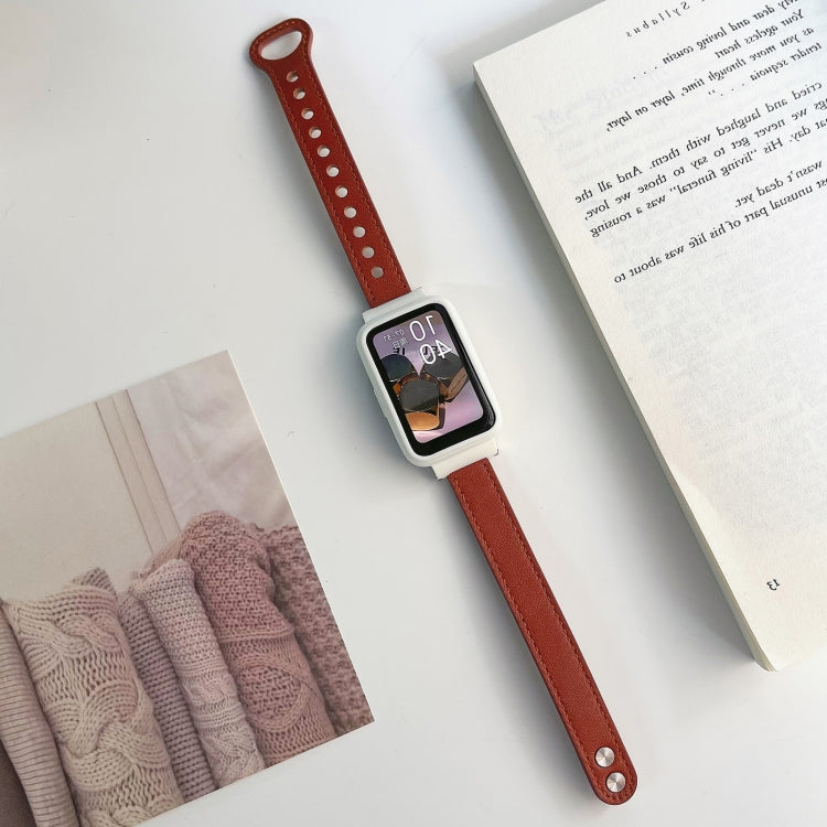 Cinturino in pelle con doppio rivetto, For Xiaomi Mi Band 7 Pro