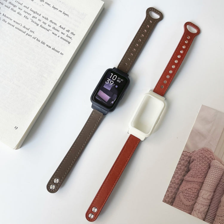 Cinturino in pelle con doppio rivetto, For Xiaomi Mi Band 7 Pro