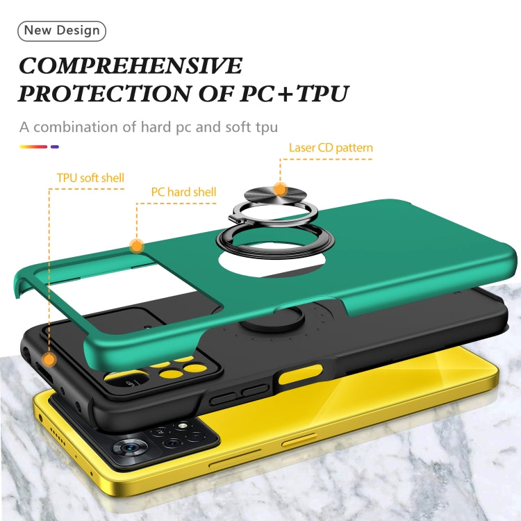 Custodia per telefono magnetica antiurto PC + TPU con supporto per anello invisibile, For Motorola Moto G Stylus 2022, For Motorola Moto G Stylus 5G 2022, For Xiaomi Redmi Note 11 Global, For Xiaomi Poco X4 Pro 5G