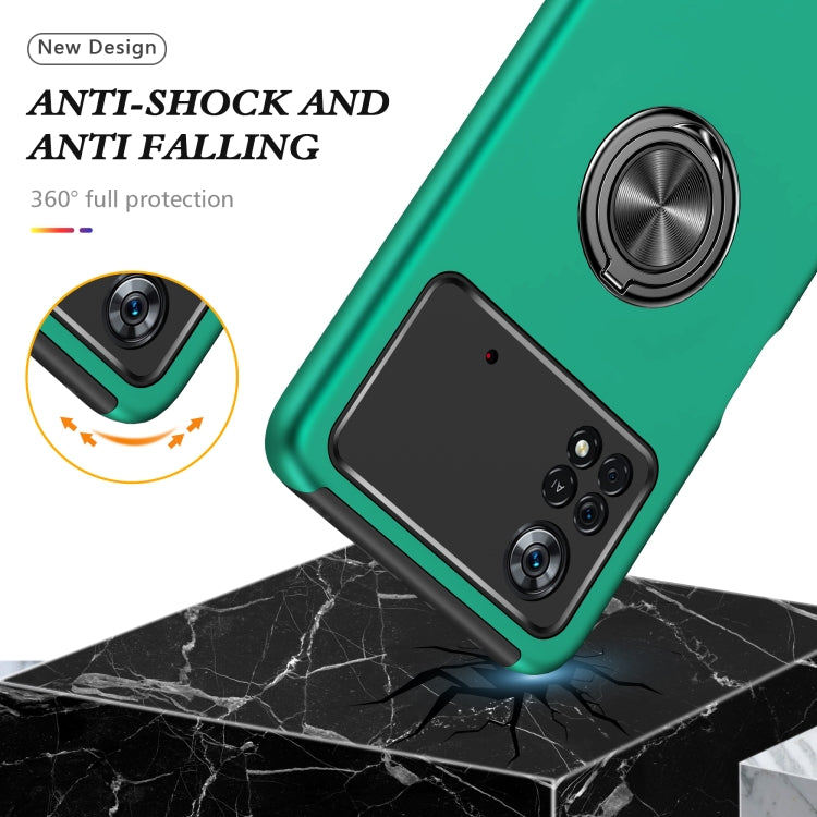 Custodia per telefono magnetica antiurto PC + TPU con supporto per anello invisibile, For Motorola Moto G Stylus 2022, For Motorola Moto G Stylus 5G 2022, For Xiaomi Redmi Note 11 Global, For Xiaomi Poco X4 Pro 5G