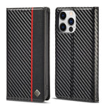 Custodia in pelle PU + TPU in fibra di carbonio LC.IMEEKE, For iPhone 14, For iPhone 14 Plus, For iPhone 14 Pro, For iPhone 14 Pro Max
