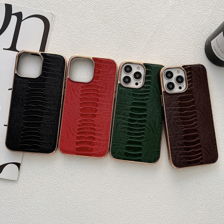 Custodia per telefono galvanica nano serie Pinshang in vera pelle, For iPhone 14, For iPhone 14 Plus, For iPhone 14 Pro, For iPhone 14 Pro Max, For iPhone 13, For iPhone 13 Pro