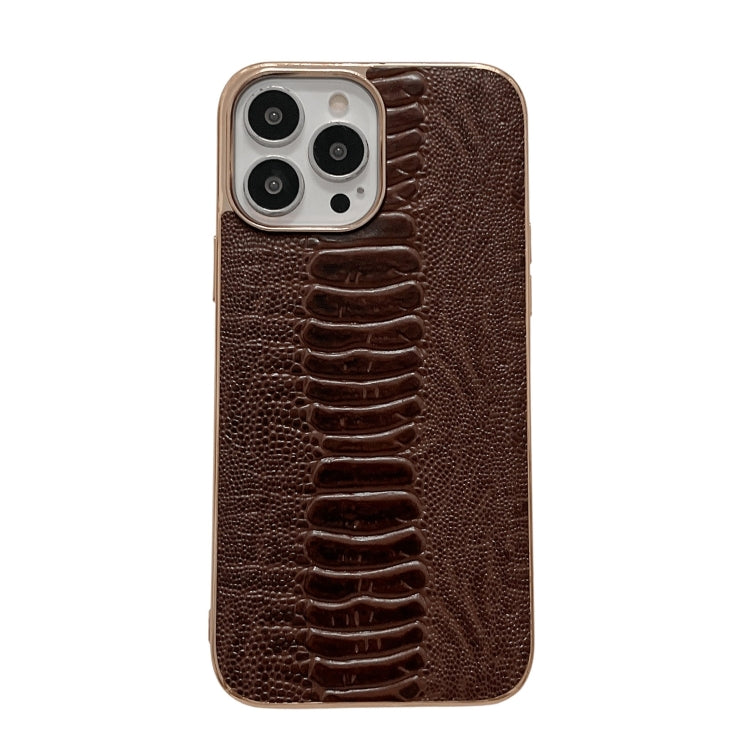 Custodia per telefono galvanica nano serie Pinshang in vera pelle, For iPhone 14, For iPhone 14 Plus, For iPhone 14 Pro, For iPhone 14 Pro Max, For iPhone 13, For iPhone 13 Pro