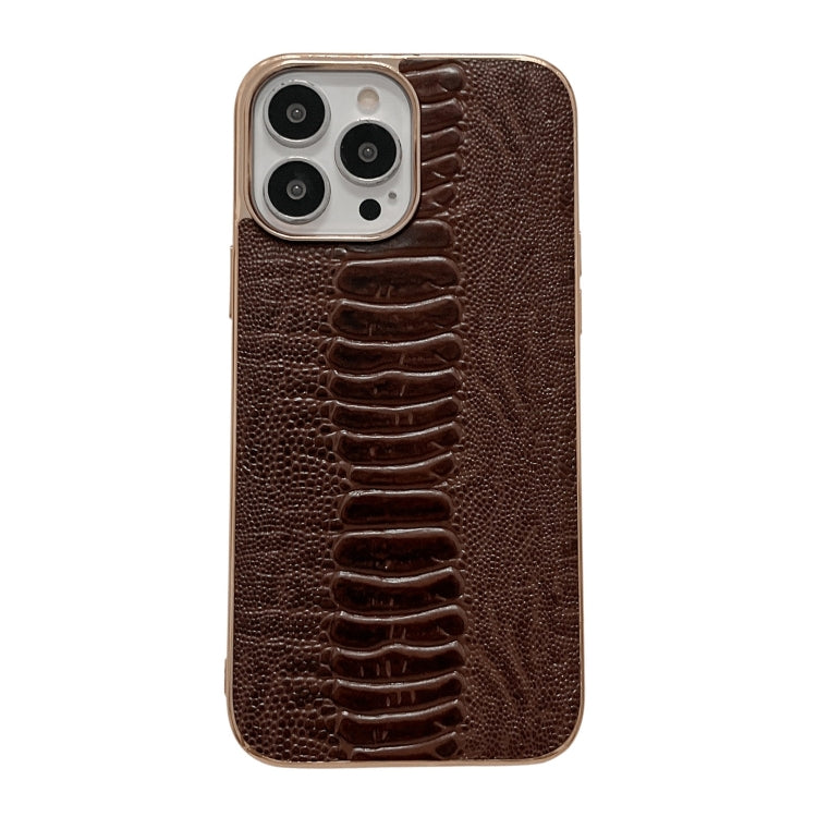 Custodia per telefono galvanica nano serie Pinshang in vera pelle, For iPhone 14, For iPhone 14 Plus, For iPhone 14 Pro, For iPhone 14 Pro Max, For iPhone 13, For iPhone 13 Pro