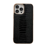 Custodia per telefono galvanica nano serie Pinshang in vera pelle, For iPhone 13 Pro Max