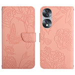 HT03 Cassa del telefono di cuoio di vibrazione impressa farfalla di sensibilità della pelle, For Realme GT Neo2, For Honor 70, For Realme GT Neo 3