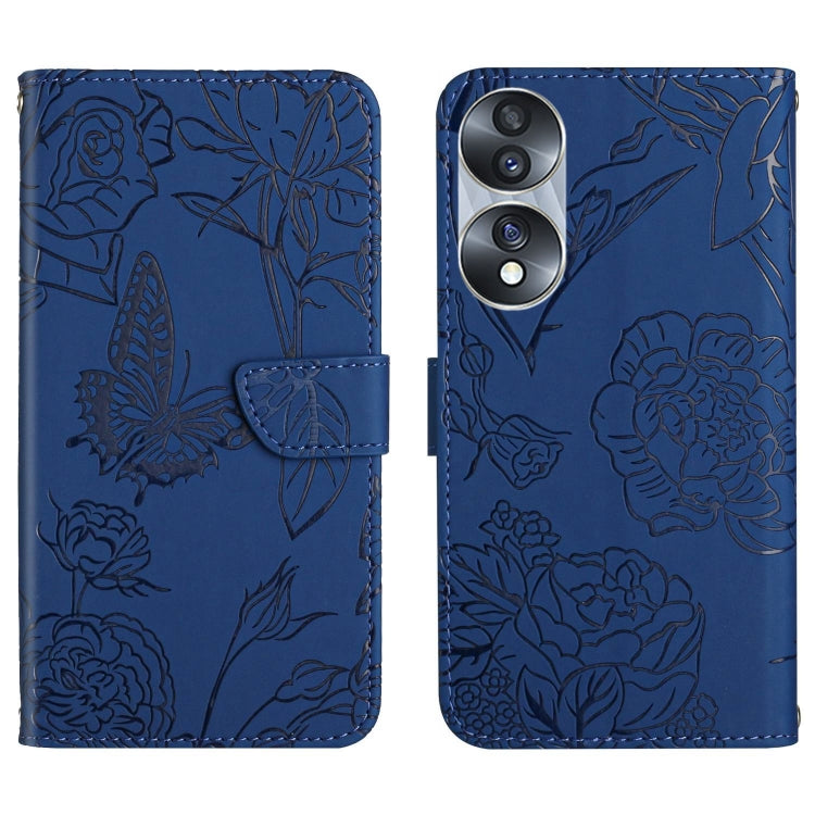 HT03 Cassa del telefono di cuoio di vibrazione impressa farfalla di sensibilità della pelle, For Realme GT Neo2, For Honor 70, For Realme GT Neo 3