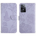 HT03 Cassa del telefono di cuoio di vibrazione impressa farfalla di sensibilità della pelle, For Motorola Moto G32, For Nothing Phone 1, For OPPO A57 4G/A77 4G/Realme Narzo 50 5G/Realme V23, For Xiaomi Poco C40
