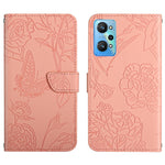 HT03 Cassa del telefono di cuoio di vibrazione impressa farfalla di sensibilità della pelle, For Realme GT Neo2, For Honor 70, For Realme GT Neo 3