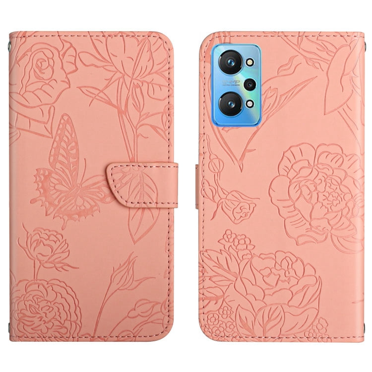 HT03 Cassa del telefono di cuoio di vibrazione impressa farfalla di sensibilità della pelle, For Realme GT Neo2, For Honor 70, For Realme GT Neo 3