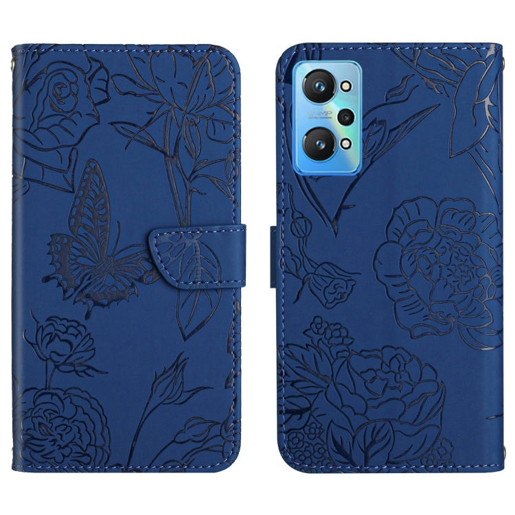 HT03 Cassa del telefono di cuoio di vibrazione impressa farfalla di sensibilità della pelle, For Realme GT Neo2, For Honor 70, For Realme GT Neo 3