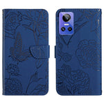 HT03 Cassa del telefono di cuoio di vibrazione impressa farfalla di sensibilità della pelle, For Realme GT Neo2, For Honor 70, For Realme GT Neo 3