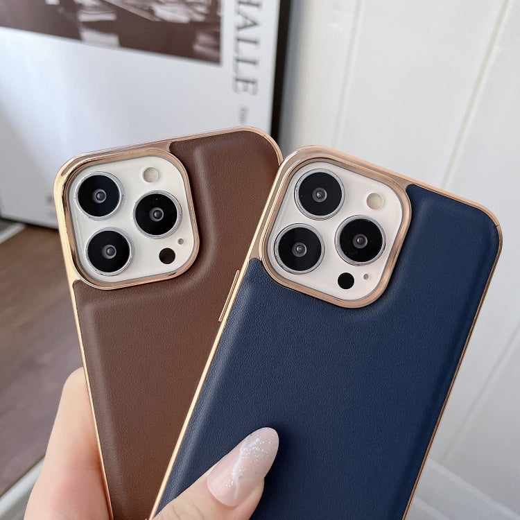 Custodia per telefono galvanica nano serie Xiaoya in vera pelle, For iPhone 13 Pro Max