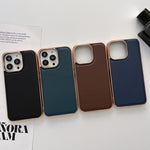 Custodia per telefono galvanica nano serie Xiaoya in vera pelle, For iPhone 13 Pro Max