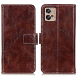 Custodia per telefono in pelle a vibrazione orizzontale con struttura retrò Crazy Horse, For Motorola Moto G32 4G