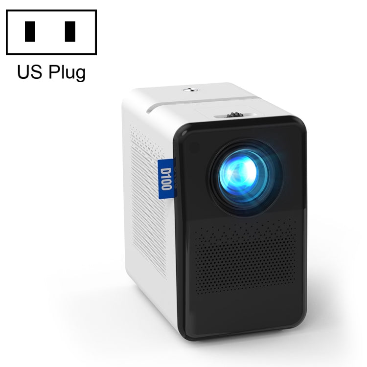 D100 180 ANSI Lumen Mini LED+LCD Smartphone Proiettore mirroring schermo wireless, US Plug, EU Plug, UK Plug, AU Plug