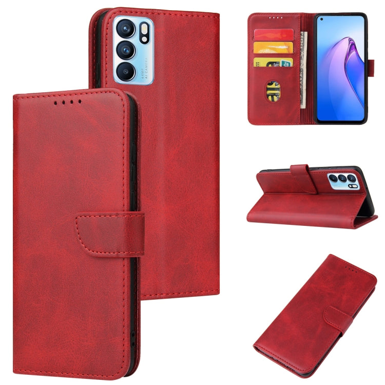 Custodia per telefono in pelle flip con fibbia in vitello, For OPPO A15, For OPPO A55 5G, For OPPO A92s, For OPPO A93 5G, For OPPO F11 Pro, For OPPO Reno5, For OPPO Reno6 4G, For Realme C15