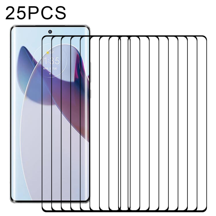 Pellicola in vetro temperato a schermo intero con bordo curvo 3D da 25 pezzi, For Motorola Moto X30 Pro (25 PCS), For Motorola Moto S30 Pro / Edge 30 Fusion (25 PCS)